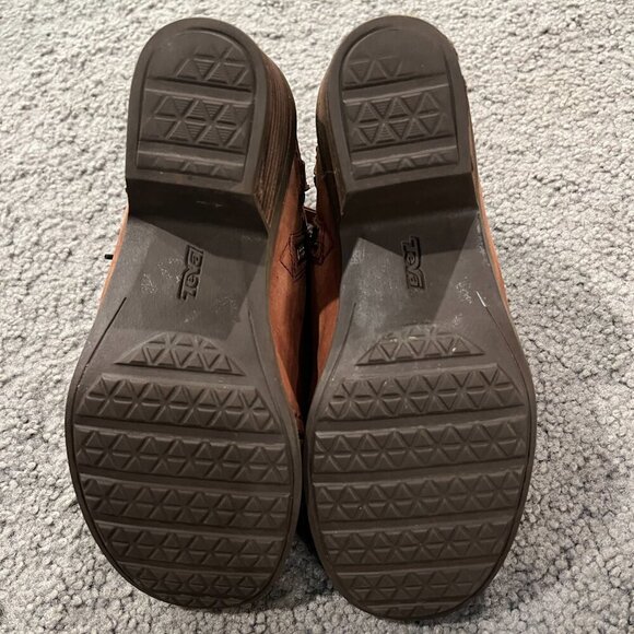 TEVA FOXY LACE UP ZIP ANKLE BOOTS - BROWN WATERPROOF LEATHER - WOMEN'S 6.5 - Picture 10 of 11